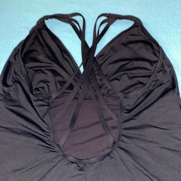 LA BLANCA Island Goddess One piece swimsuit triple straps black NEW size 18W - Picture 7 of 14